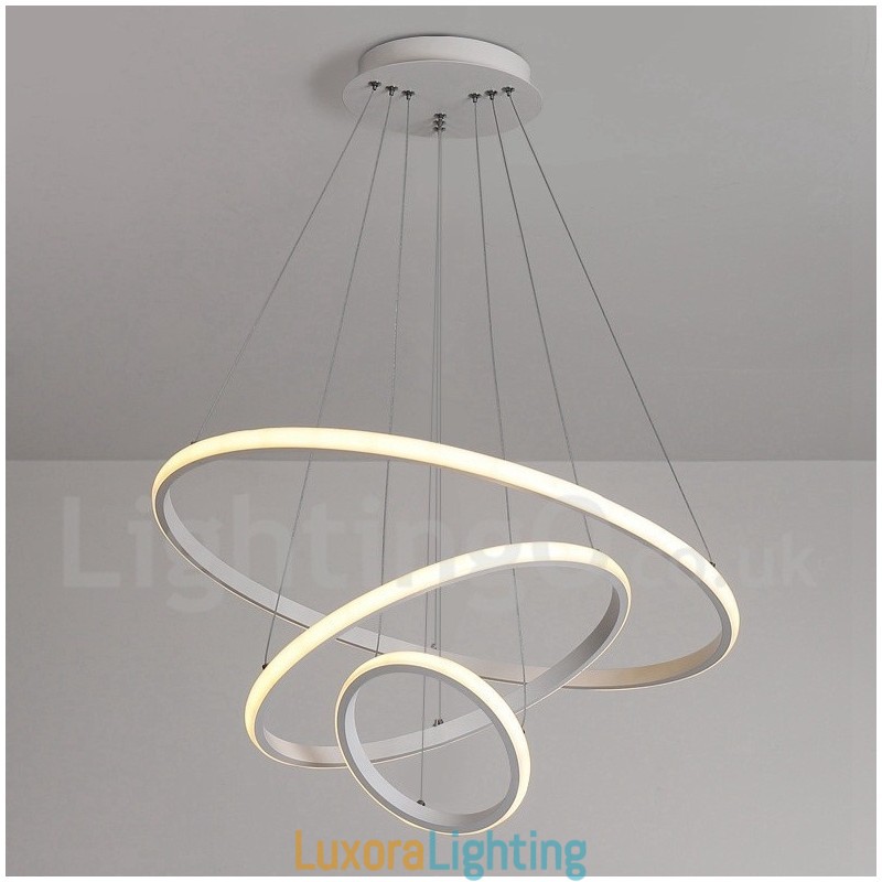 Designer Touch Decorative Dimmable Outside the Circles Light Pendant Light with Remote Control Modern Design Rings