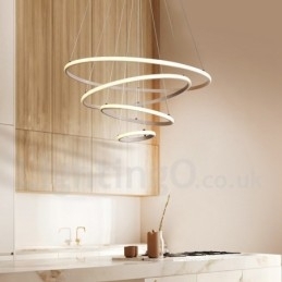 Designer Touch Decorative Dimmable Outside the Circles Light Pendant Light with Remote Control Modern Design Rings