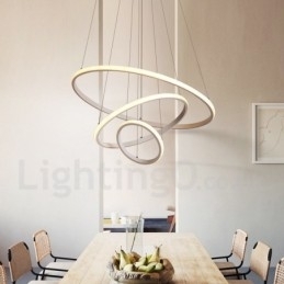 Designer Touch Decorative Dimmable Outside the Circles Light Pendant Light with Remote Control Modern Design Rings