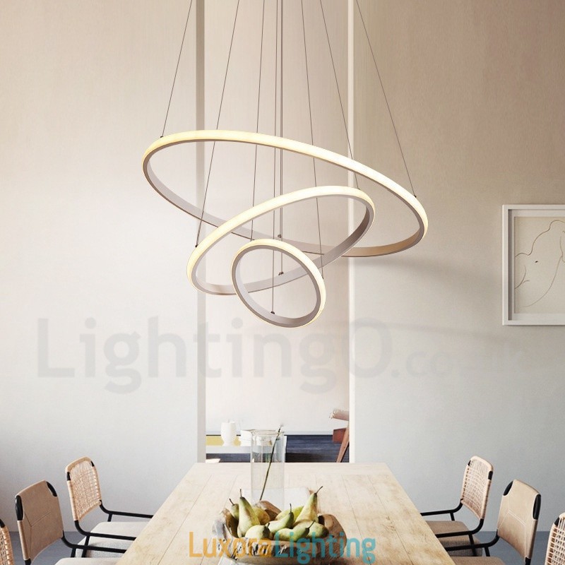 Designer Touch Decorative Dimmable Outside the Circles Light Pendant Light with Remote Control Modern Design Rings