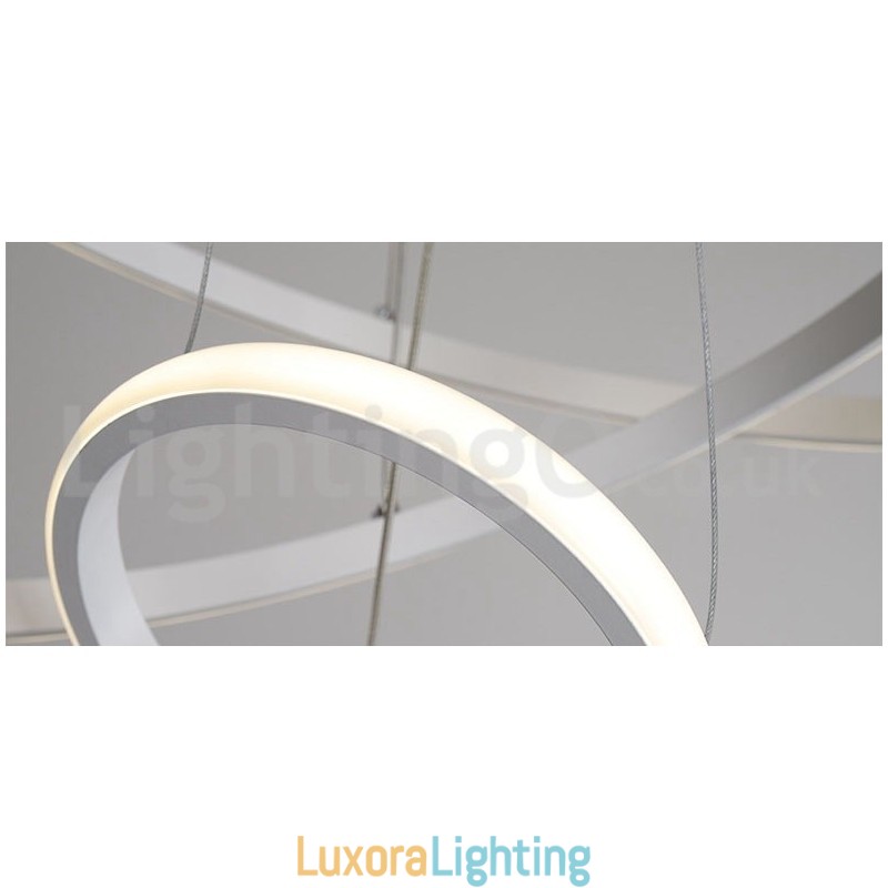 Designer Touch Decorative Dimmable Outside the Circles Light Pendant Light with Remote Control Modern Design Rings