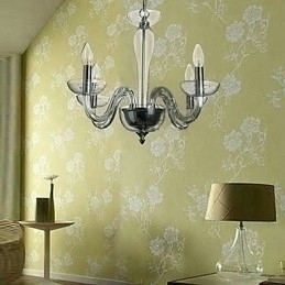 Designer Touch Decorative 4 Light Crystal Pendant Light in Candle Lamp Bulb