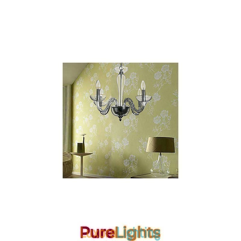 Designer Touch Decorative 4 Light Crystal Pendant Light in Candle Lamp Bulb