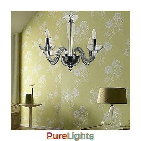 Designer Touch Decorative 4 Light Crystal Pendant Light in Candle Lamp Bulb