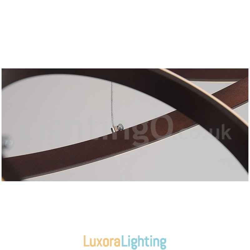 Designer Touch Decorative Dimmable Outside the Circles Light Pendant Light with Remote Control Modern Design Rings