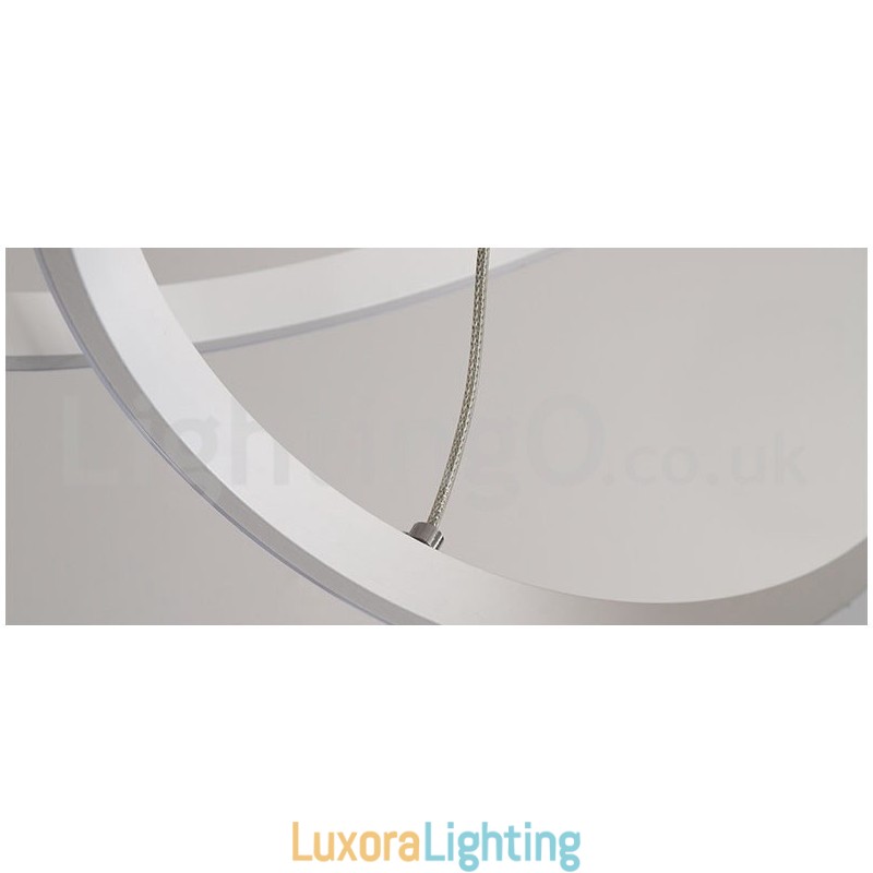 Designer Touch Decorative Dimmable Outside the Circles Light Pendant Light with Remote Control Modern Design Rings