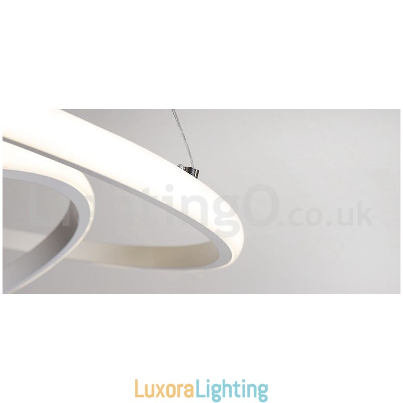 Designer Touch Decorative Dimmable Outside the Circles Light Pendant Light with Remote Control Modern Design Rings