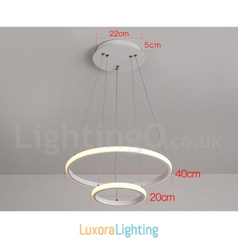Designer Touch Decorative Dimmable Outside the Circles Light Pendant Light with Remote Control Modern Design Rings