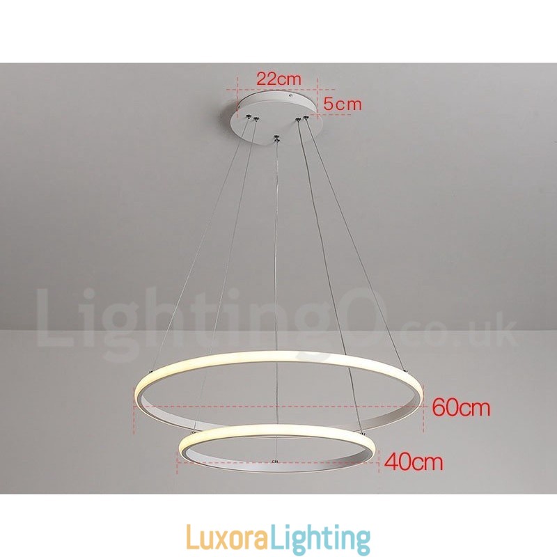 Designer Touch Decorative Dimmable Outside the Circles Light Pendant Light with Remote Control Modern Design Rings