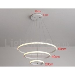 Designer Touch Decorative Dimmable Outside the Circles Light Pendant Light with Remote Control Modern Design Rings