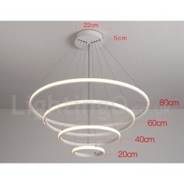 Designer Touch Decorative Dimmable Outside the Circles Light Pendant Light with Remote Control Modern Design Rings