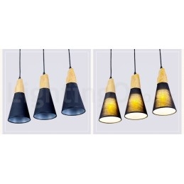 Designer Touch Decorative Wood Modern 1 Light 3 Lights Pendant Light with Fabric Shade