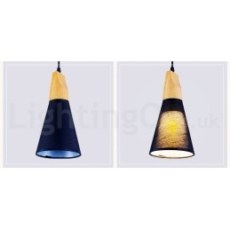 Designer Touch Decorative Wood Modern 1 Light 3 Lights Pendant Light with Fabric Shade