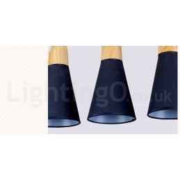 Designer Touch Decorative Wood Modern 1 Light 3 Lights Pendant Light with Fabric Shade