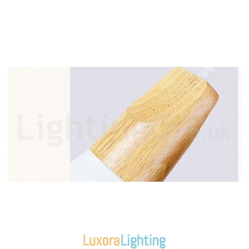 Designer Touch Decorative Wood Modern 1 Light 3 Lights Pendant Light with Fabric Shade