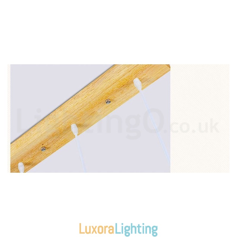 Designer Touch Decorative Wood Modern 1 Light 3 Lights Pendant Light with Fabric Shade