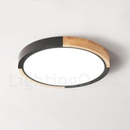 Designer Touch Decorative Ultra thin Multi Colour Round Wood Ceiling Lamp Solid Wood Acrylic Shade Ceiling Lamp Nordic Style