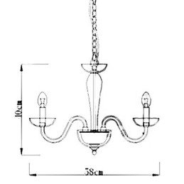 Designer Touch Decorative 4 Light Crystal Pendant Light in Candle Lamp Bulb