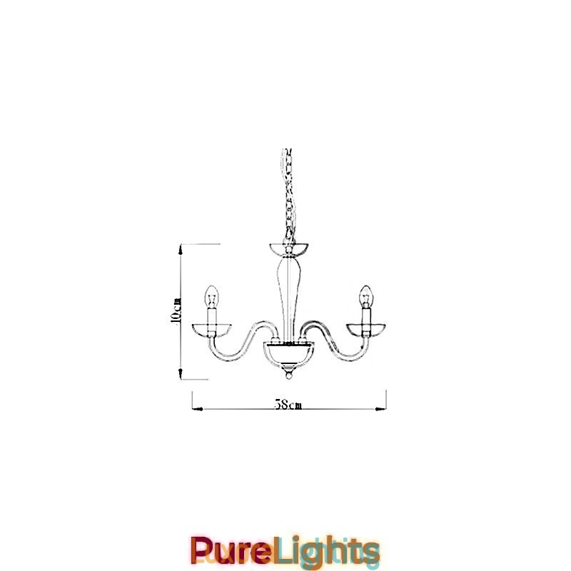 Designer Touch Decorative 4 Light Crystal Pendant Light in Candle Lamp Bulb