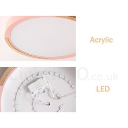 Designer Touch Decorative Ultra thin Multi Colour Round Wood Ceiling Lamp Solid Wood Acrylic Shade Ceiling Lamp Nordic Style
