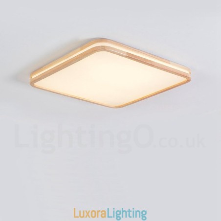 Designer Touch Decorative Ultra thin Round Square Rectangle Wood Ceiling Lamp Solid Wood Acrylic Shade Ceiling Lamp Nordic Style