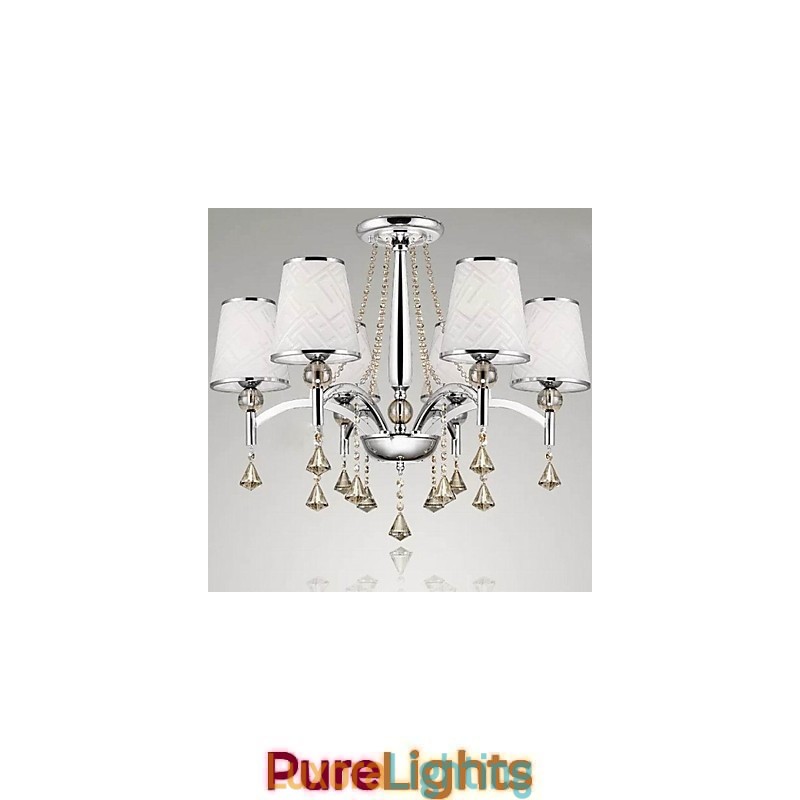 Designer Touch Decorative Modern Contemporary Crystal Chrome Metal Chandelier