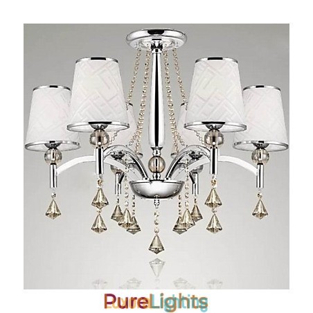 Designer Touch Decorative Modern Contemporary Crystal Chrome Metal Chandelier