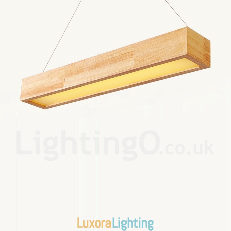 Designer Touch Decorative Wood Modern Long Pendant Light