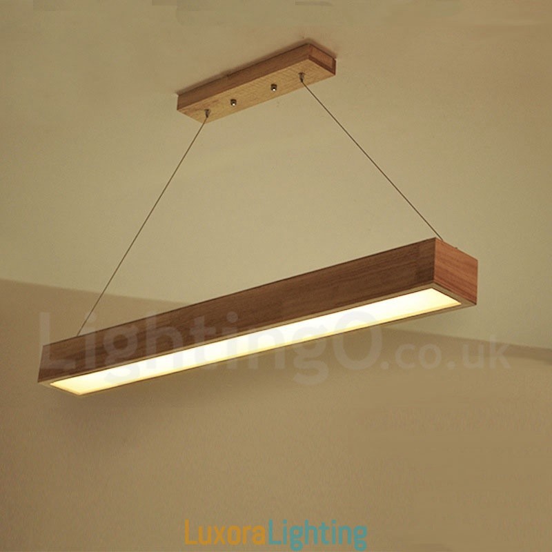 Designer Touch Decorative Wood Modern Long Pendant Light