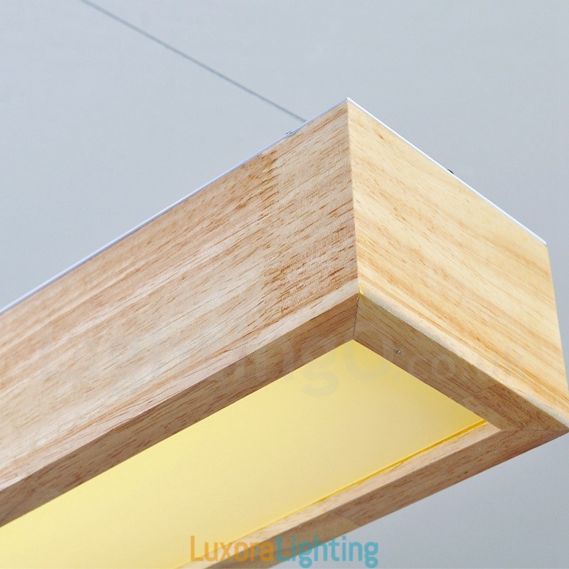 Designer Touch Decorative Wood Modern Long Pendant Light