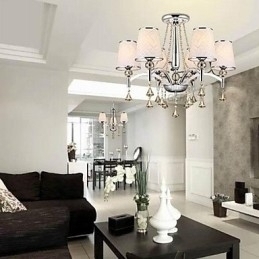 Designer Touch Decorative Modern Contemporary Crystal Chrome Metal Chandelier
