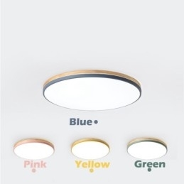 Designer Touch Decorative Dimmable Ultra thin Multi Colours Round Wood Ceiling Light with Acrylic Shade Ceiling Lamp Nordic Style