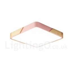 Designer Touch Decorative Dimmable Ultra thin Multi Colours Square Wood Ceiling Light with Acrylic Shade Ceiling Lamp Nordic Style