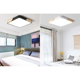 Designer Touch Decorative Dimmable Ultra thin Multi Colours Square Wood Ceiling Light with Acrylic Shade Ceiling Lamp Nordic Style