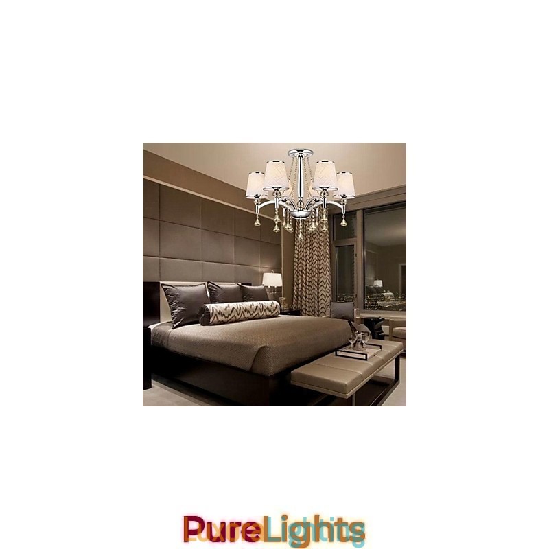 Designer Touch Decorative Modern Contemporary Crystal Chrome Metal Chandelier