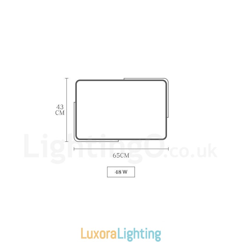 Designer Touch Decorative Dimmable Ultra thin Multi Colours Rectangle Wood Ceiling Light with Acrylic Shade Ceiling Lamp Nordic Style