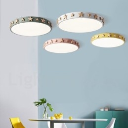 Designer Touch Decorative Dimmable Ultra thin Multi Colours Circular Wood Ceiling Light with Acrylic Shade Ceiling Lamp Nordic Style