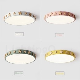 Designer Touch Decorative Dimmable Ultra thin Multi Colours Circular Wood Ceiling Light with Acrylic Shade Ceiling Lamp Nordic Style