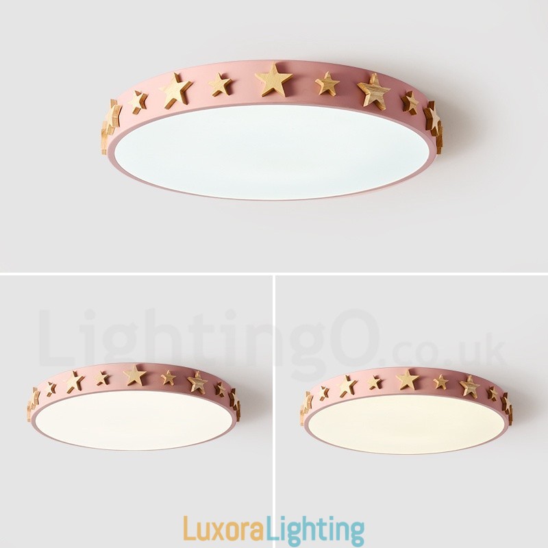 Designer Touch Decorative Dimmable Ultra thin Multi Colours Circular Wood Ceiling Light with Acrylic Shade Ceiling Lamp Nordic Style