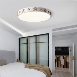 Designer Touch Decorative Dimmable Ultra thin Multi Colours Circular Wood Ceiling Light with Acrylic Shade Ceiling Lamp Nordic Style
