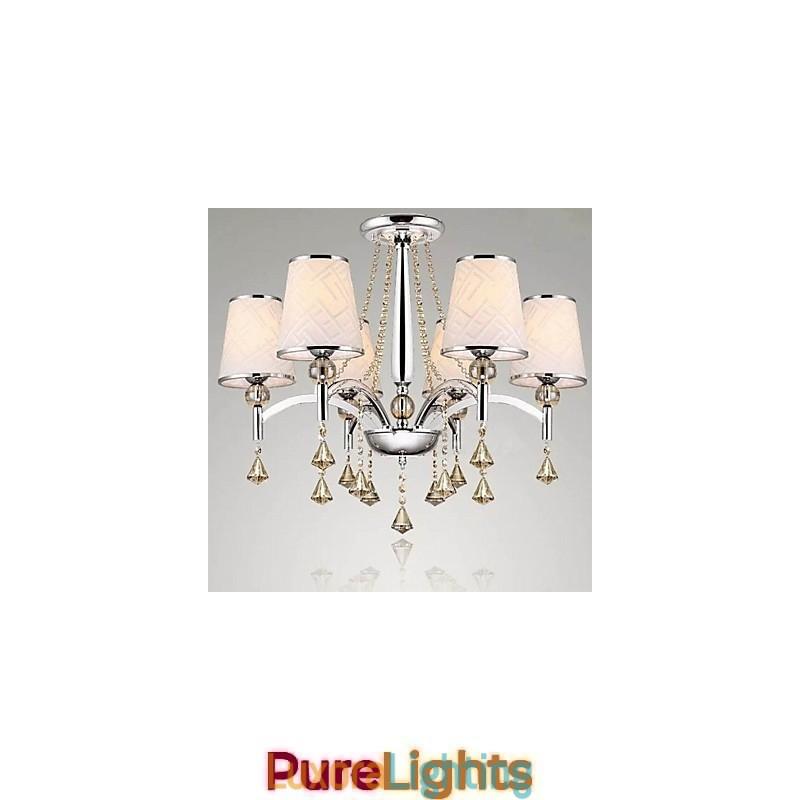 Designer Touch Decorative Modern Contemporary Crystal Chrome Metal Chandelier