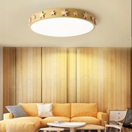 Designer Touch Decorative Dimmable Ultra thin Multi Colours Circular Wood Ceiling Light with Acrylic Shade Ceiling Lamp Nordic Style