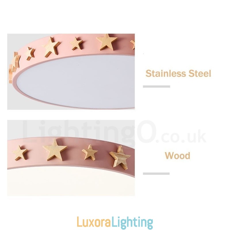 Designer Touch Decorative Dimmable Ultra thin Multi Colours Circular Wood Ceiling Light with Acrylic Shade Ceiling Lamp Nordic Style