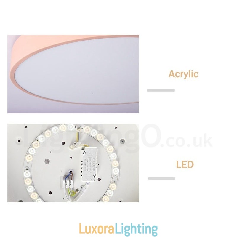 Designer Touch Decorative Dimmable Ultra thin Multi Colours Circular Wood Ceiling Light with Acrylic Shade Ceiling Lamp Nordic Style