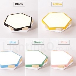 Designer Touch Decorative Dimmable Multi Colours Hexagon Wood Ceiling Light with Acrylic Shade Ceiling Lamp Nordic Style