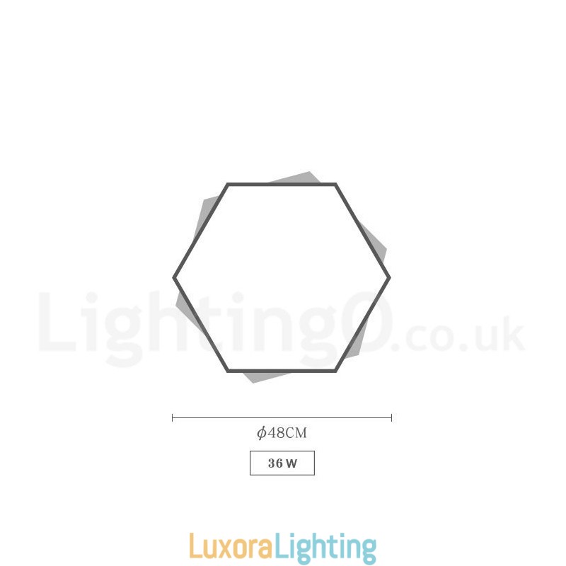 Designer Touch Decorative Dimmable Multi Colours Hexagon Wood Ceiling Light with Acrylic Shade Ceiling Lamp Nordic Style
