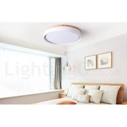 Designer Touch Decorative Dimmable Multi Colours Circular Wood Ceiling Light with Acrylic Shade Ceiling Lamp Nordic Style