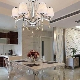 Designer Touch Decorative Modern Contemporary Crystal Chrome Metal Chandelier