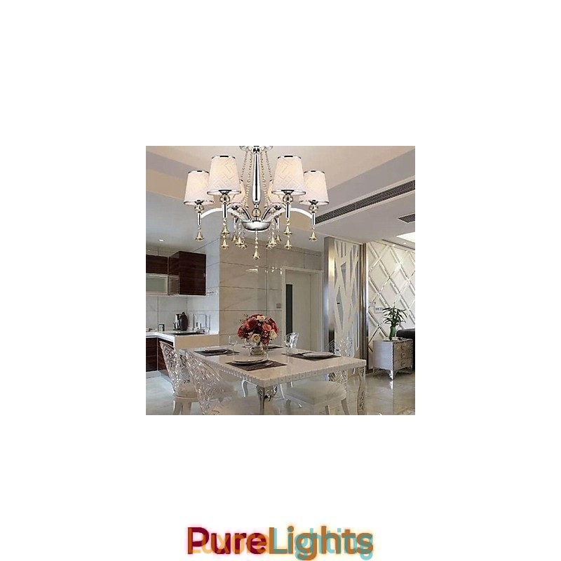 Designer Touch Decorative Modern Contemporary Crystal Chrome Metal Chandelier