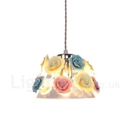 Designer Touch Decorative Multi Colours Flower Macaron Ceiling Pendant Light with Glass Shade Pendant Lamp